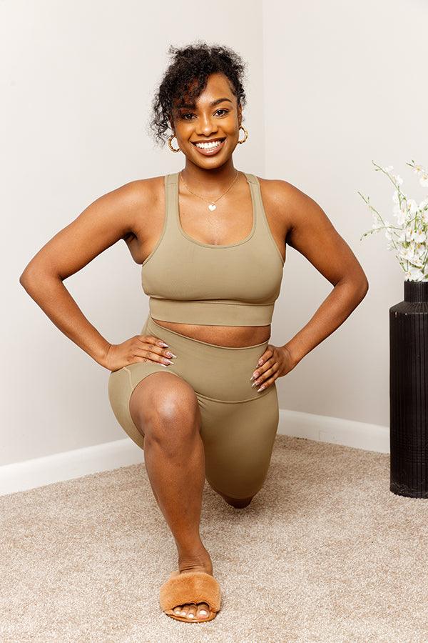 EVERYDAY NUDE BIKER SHORTS SET- KHAKI