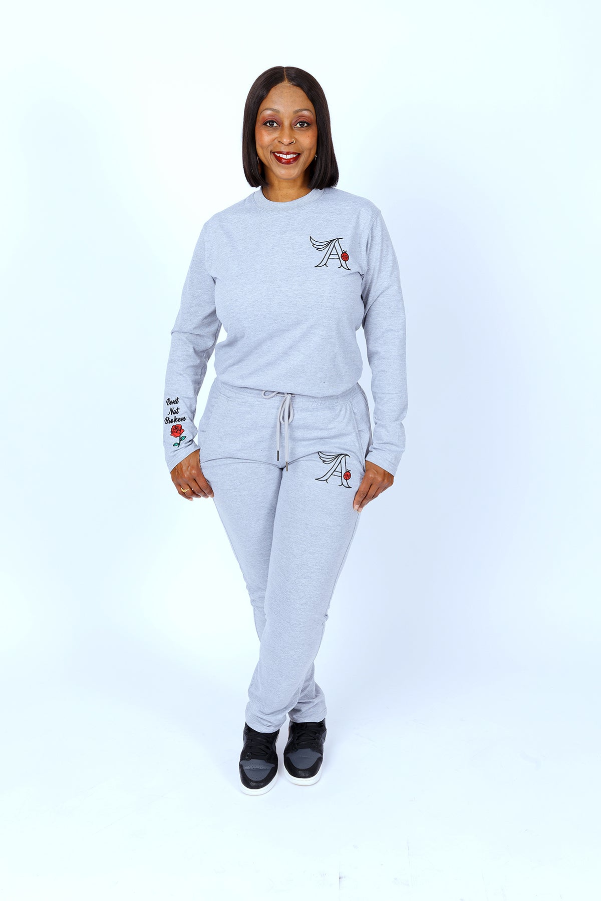 THE ASHLEY COLLECTION- COTTON JERSEY LONG SLEEVE JOGGER SET-GRAY
