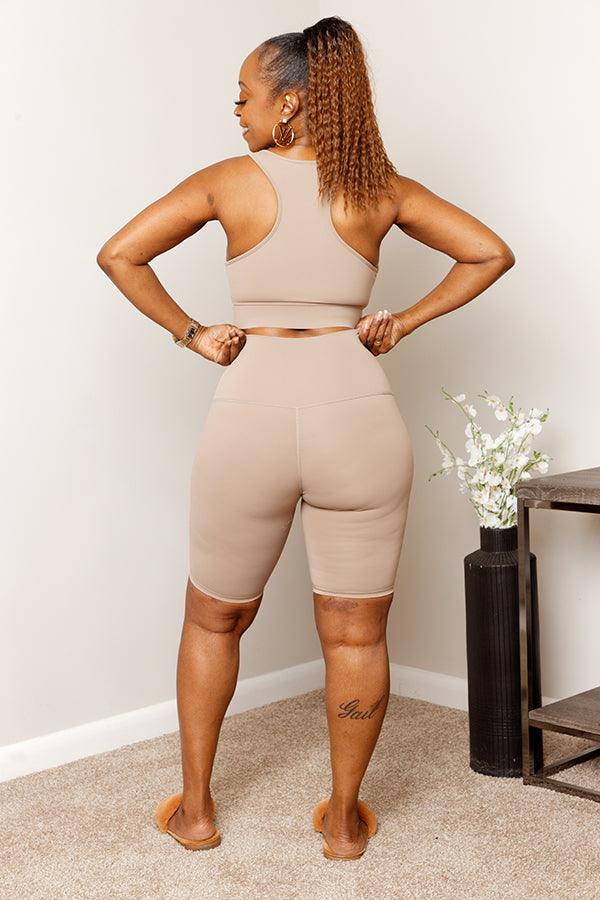 Hot Topic Nude Seamless Top And Shorts Set
