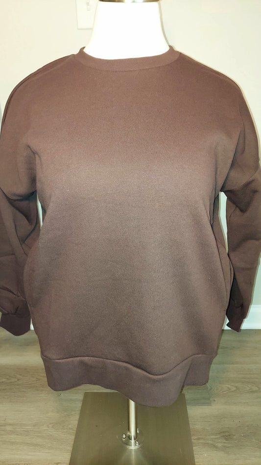 PLUS SIZE COTTON SWEATSHIRT WITH POCKETS