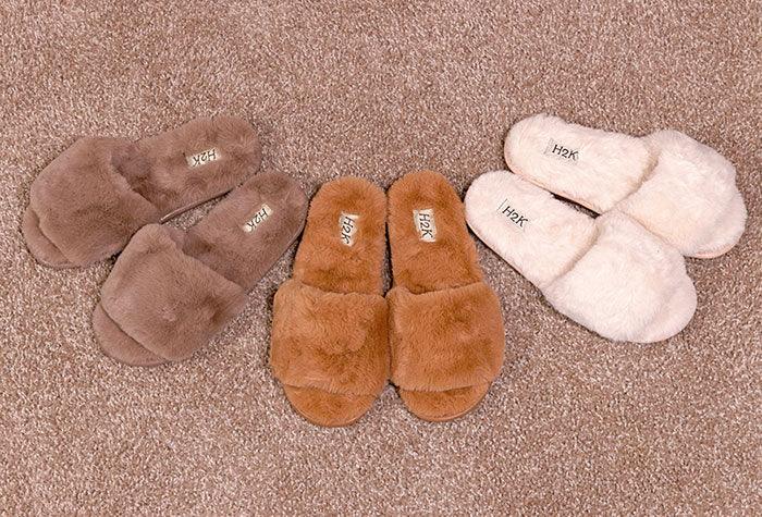 Plush fuzzy slippers